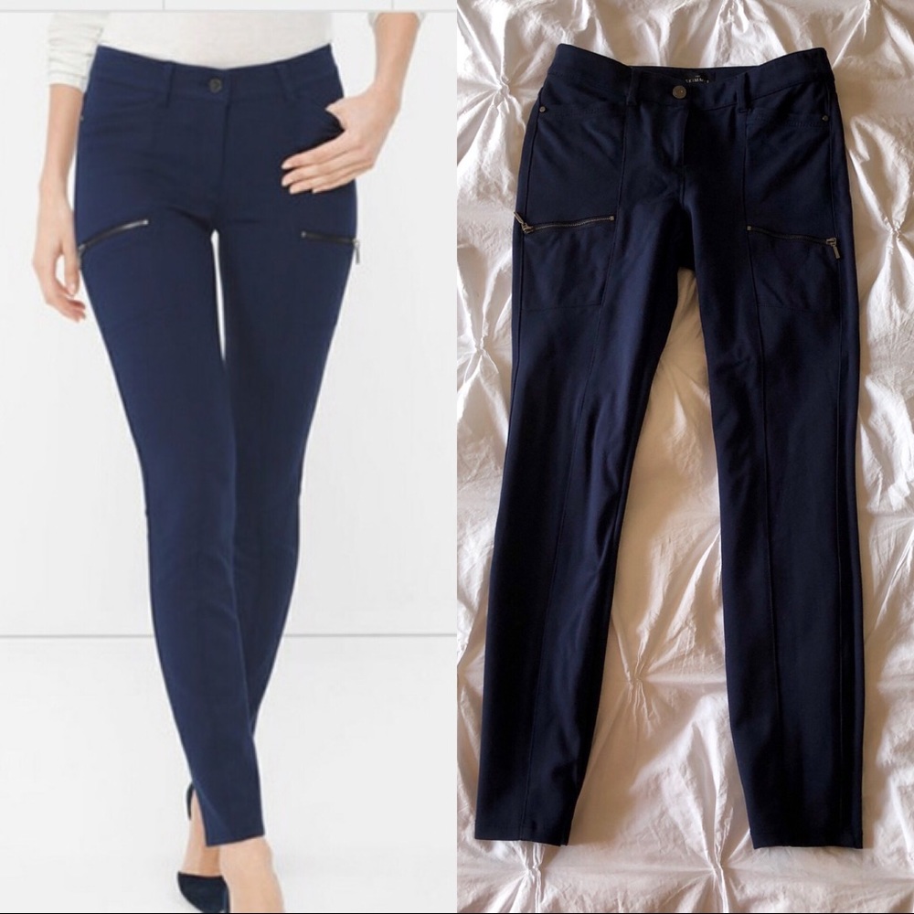 WHBM Navy Ponte Skimmer Pant, Sz 2